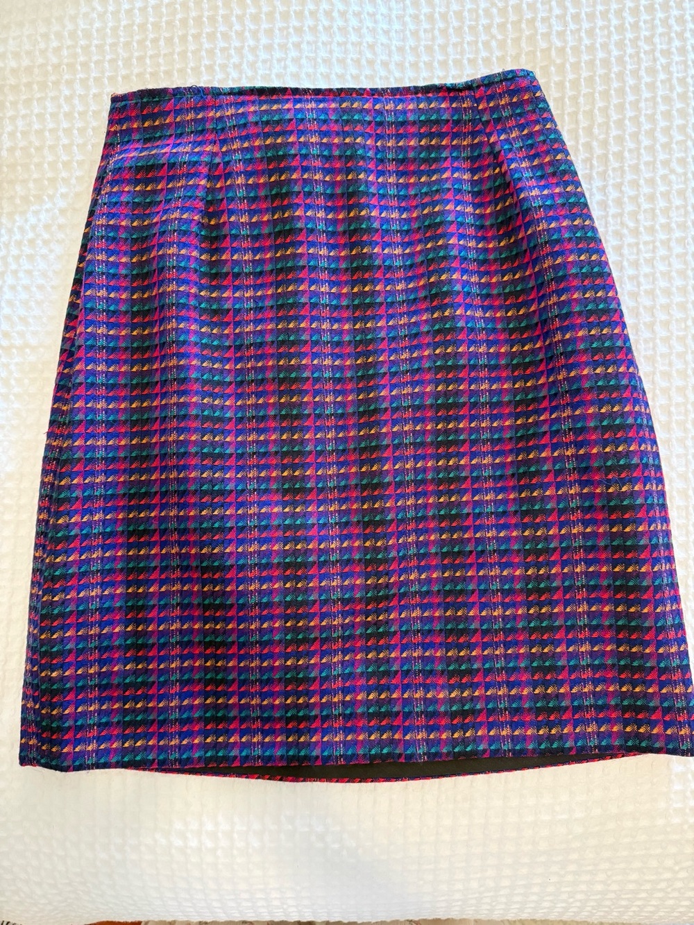 Ann Taylor Multicolor Plaid Pencil Skirt - Blue, Purple, Pink